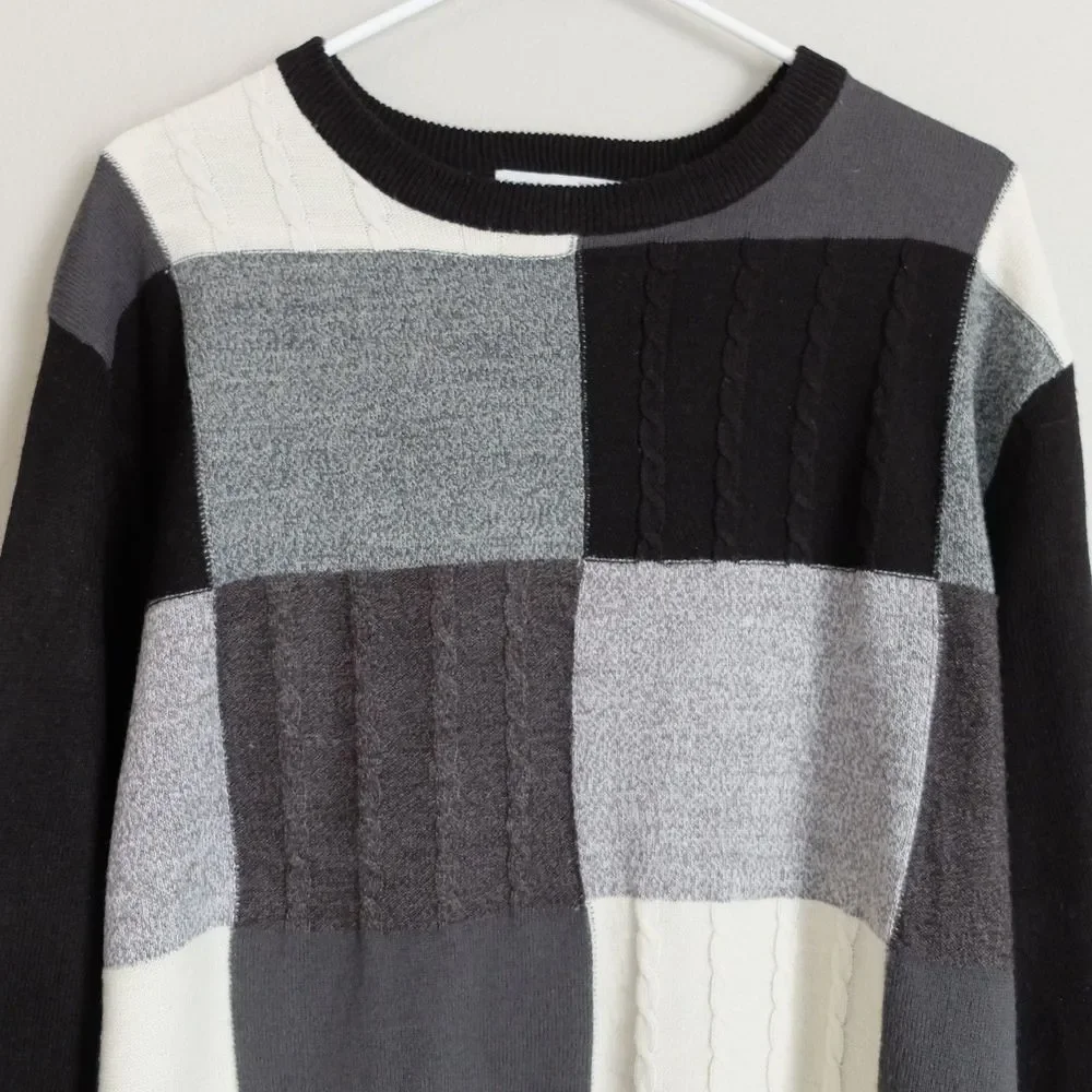 Geoffrey Beene Colorblock Long Sleeve Pullover Sweater Size XXL